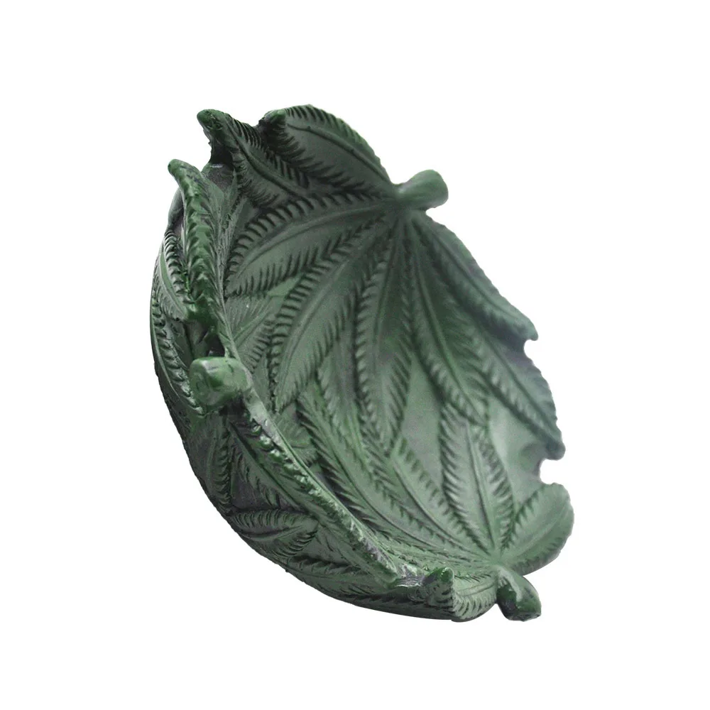 Resin Ashtray Dark Green Leaf Pattern Ashtray Home Office Creative Personalized Crafts Smoking Accessories For Weed Men Gift