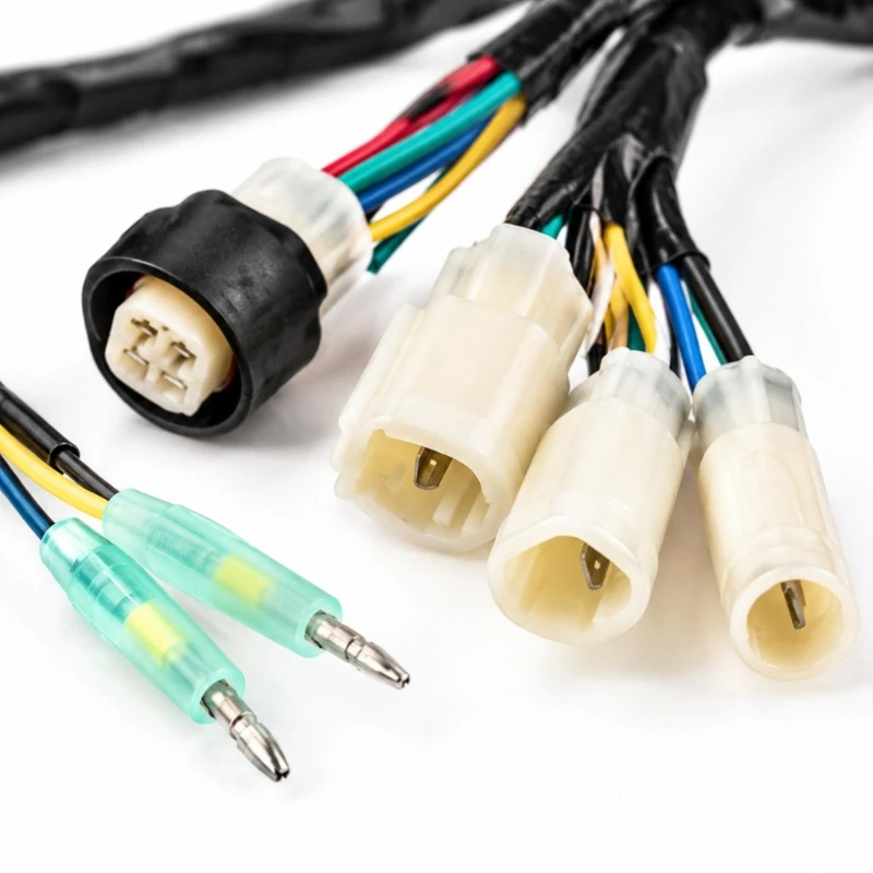 Electrical Wiring Assembly with Integrated Blade-Style Circuit Component, Branched Multicolor Wires, for YFZ350