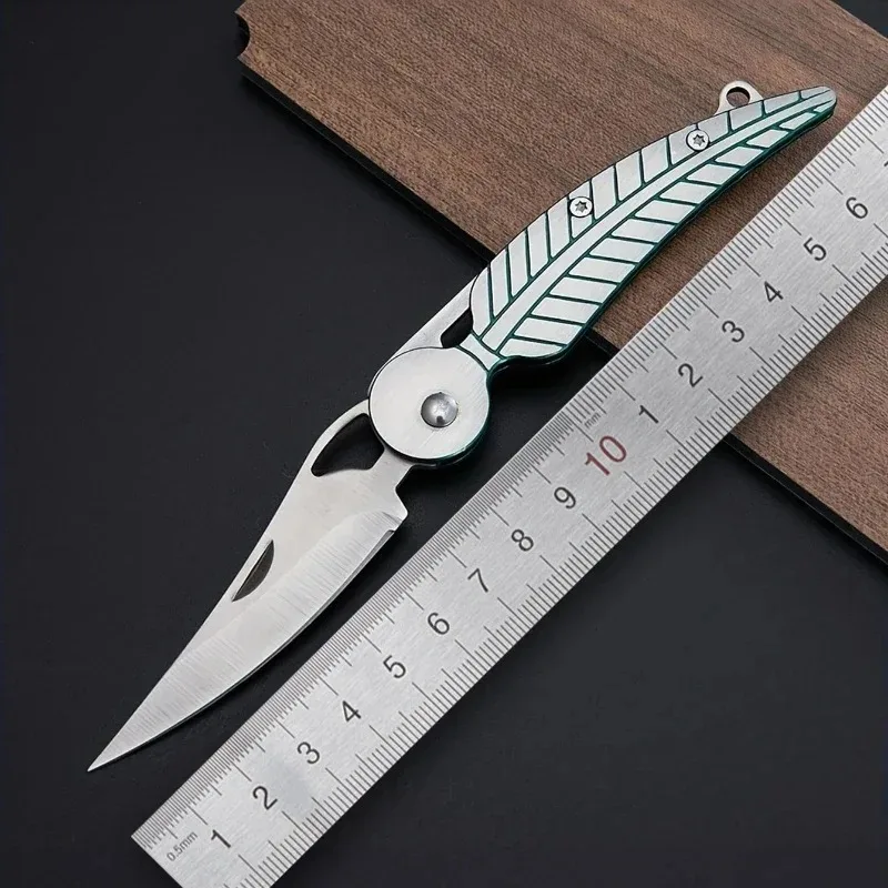 Outdoor all-steel Mini Leaf Knife Portable Wilderness Camping Survival Tactical Knife Multi-functional home folding fruit knife