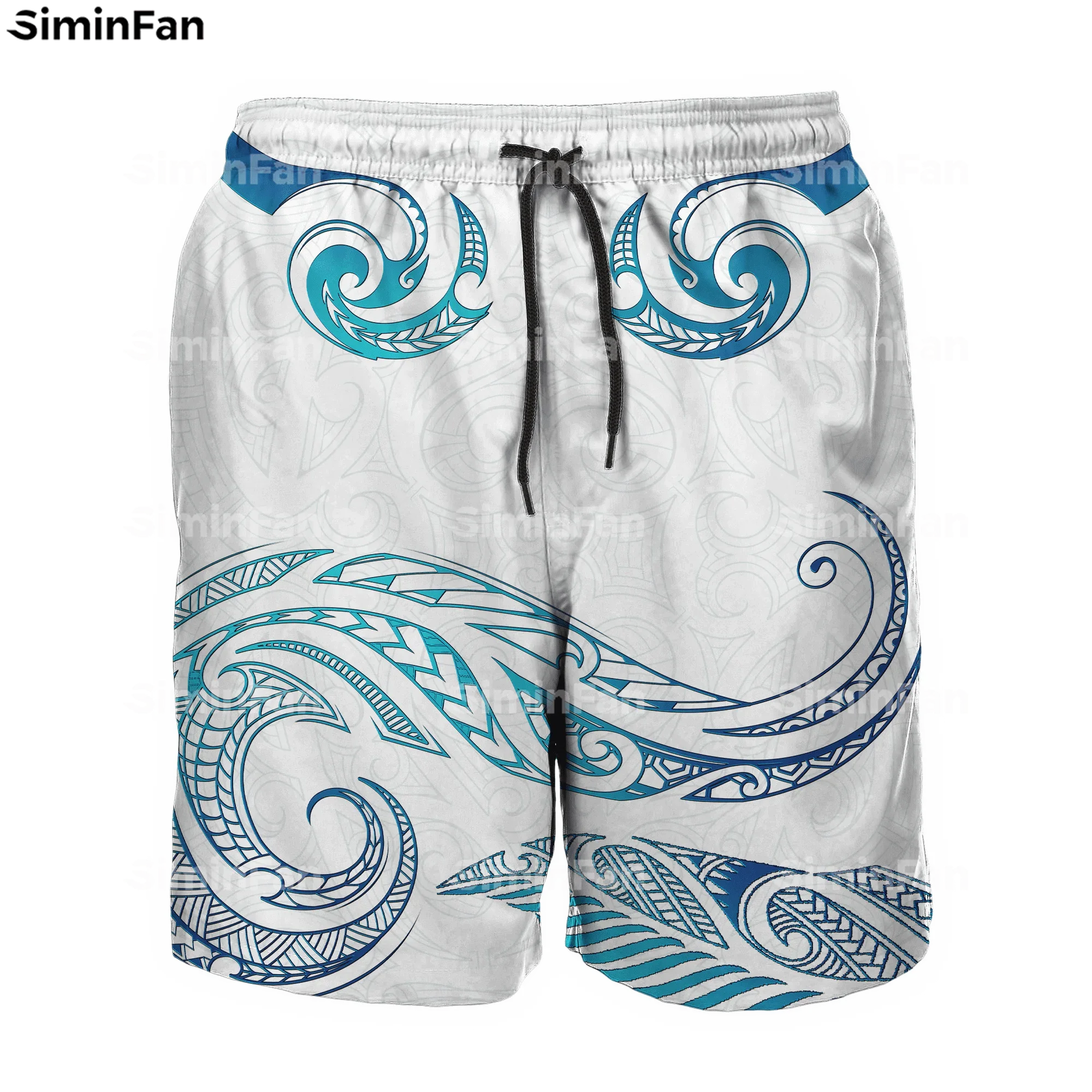 New Zealand Fern Tattoo Maori Turtle 3D Printed Men Board Shorts Summer Beach Pant Elastic Waist Baggy Unisex Bottoms Sportswear