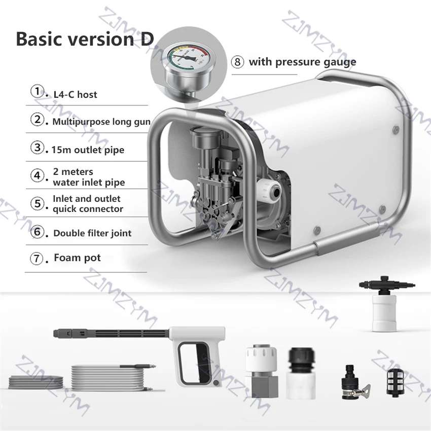 L4-C Huishoudelijke Auto Wasmachine Draagbare Hoge Druk Waterpomp Auto Wasmachine Thuis Schoonmaken Tool 220V 2000W 70bar 5.5L/Min
