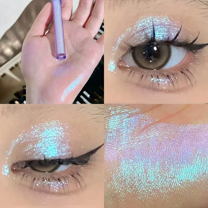 Glitter Highlighter Liquid Eye Shadow Multichrome Shimmer Eyeshadow Eye Makeup High Gloss Pearl Shiny Eyeshadow Beauty