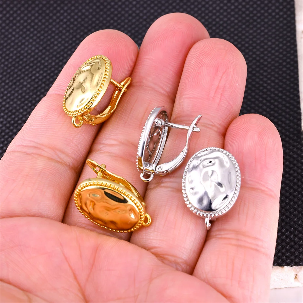 Juya handgefertigte 18K vergoldete Kupfer-Shvenzy-Basisverbinder, Schnallenverschlüsse, Ohrringhaken für DIY Damen-Anhänger-Ohrringe – Detail 5