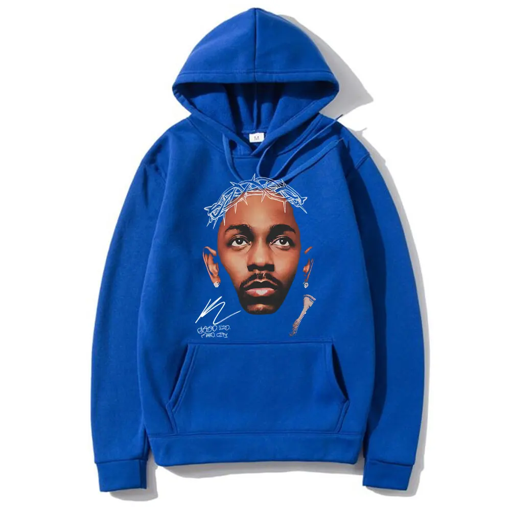 Rapper Kendrick Lamar Good Kid Face Graphic Hoodie Men Women Hip Hop Vintage Oversized Sweatshirt Men's Fashion Trend Streetwear