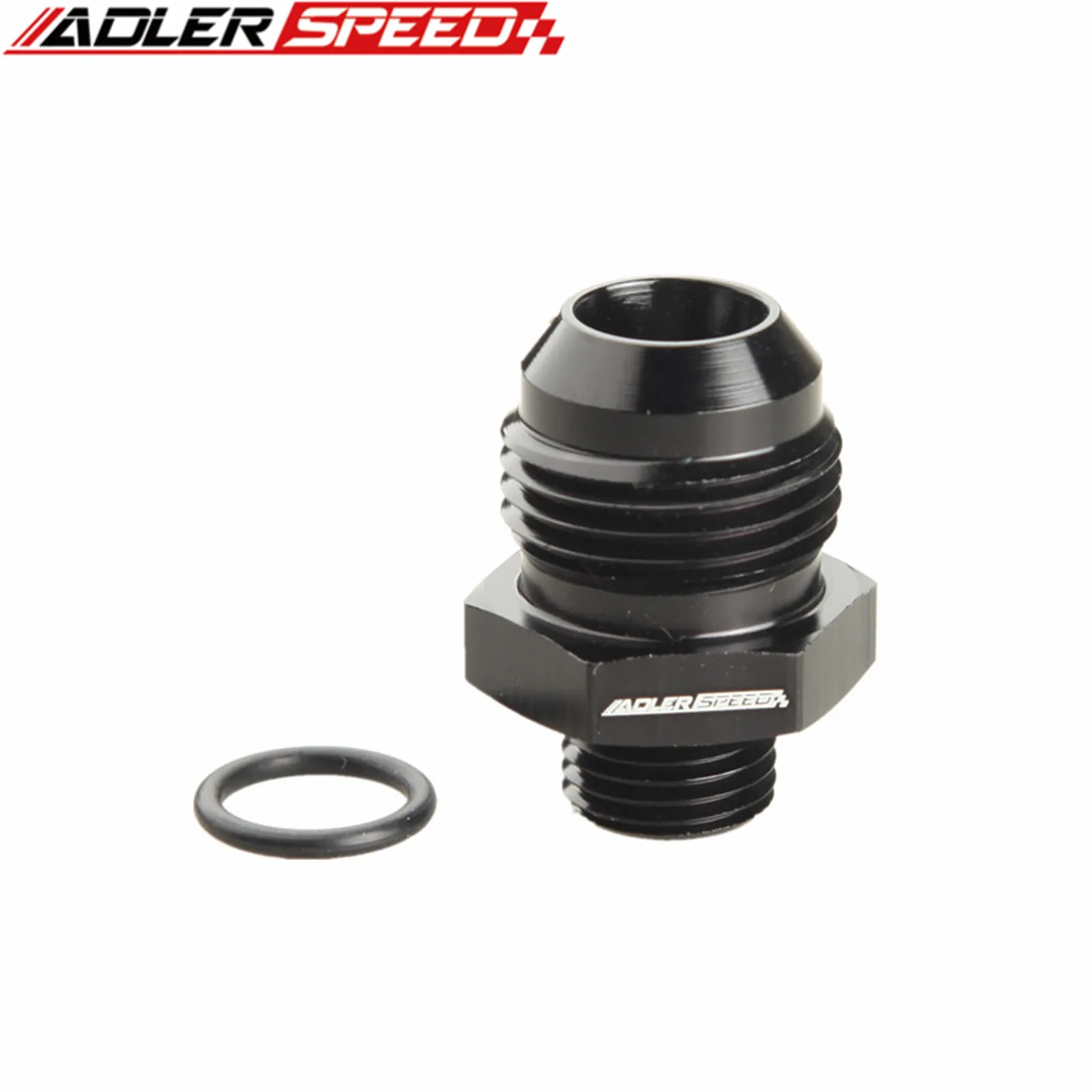 ADLERSPEED AN-6 AN6 Male Flare To AN-10 AN10 Straight Cut Adapter With O-Ring Aluminum Blue/Black