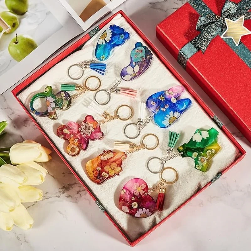 DIY Crystal Epoxy Resin Mold Anniversary Foot Love Pendant Keychain Mirror Silicone Mold