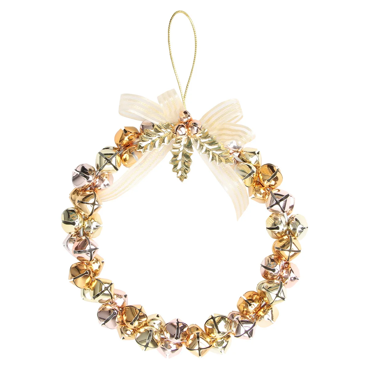 

1Pcs Christmas Bell Wreath Beautiful Festive Hanging Ornament Suitable for Door Wall Stair Holiday Decoration Christmas Ornament