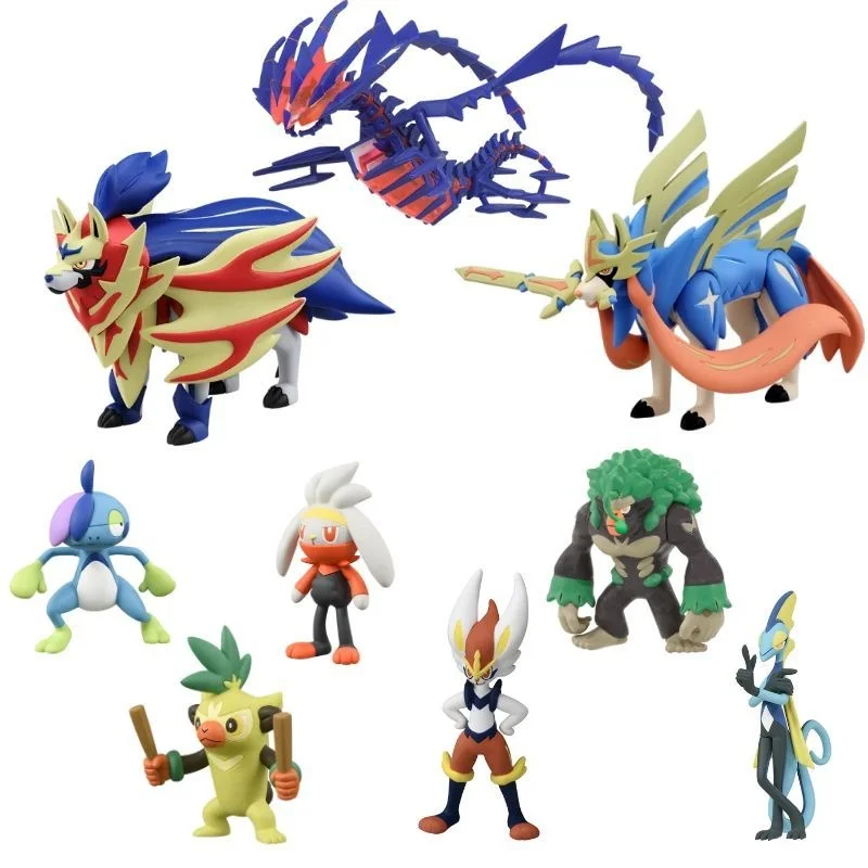 TOMY Pokemon Figuren Schwert-Schild-Kollektion Raboot Thwackey Rillaboom Zamazenta Eternatus Anime-Modell Pokemon Spielzeug Geschenke