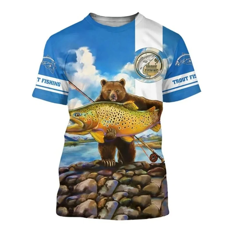 Animal Bear 3D Print Graphic Men T-Shirt Harajuku Fashion Short Sleeve Tshirts Summer Streetwear Unisex Tops 4XL Drop Shipping