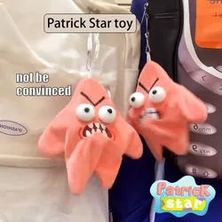 SpongeBob Patrick Star Cartoon Angry Fighting Swing Figures Creative Plush Backpack Pendant Chain Student School Bag Charm Gift