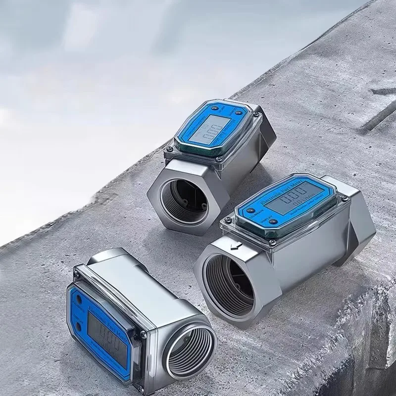 2 Inch Intelligent Stainless Steel Turbine Flow Meter Fuel Flowmeter with LCD Display Oil Fuel Flowmeter Digital Flowmeter BSPT