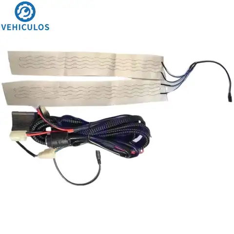 1세트 범용 12V 자동차 히터 패드 2개 (50cm*8cm) + 배선 + 표시등 스위치 실용적인 자동차 용품