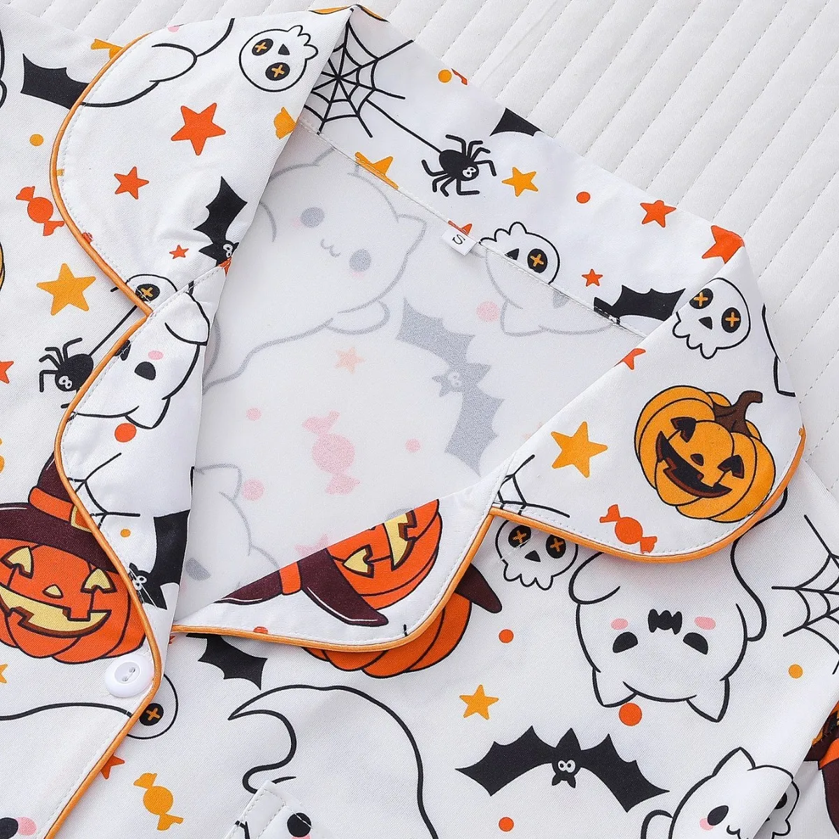 Pajamas for Women Halloween Women's Sleepwear Printed Collar Short Sleeved Pajamas