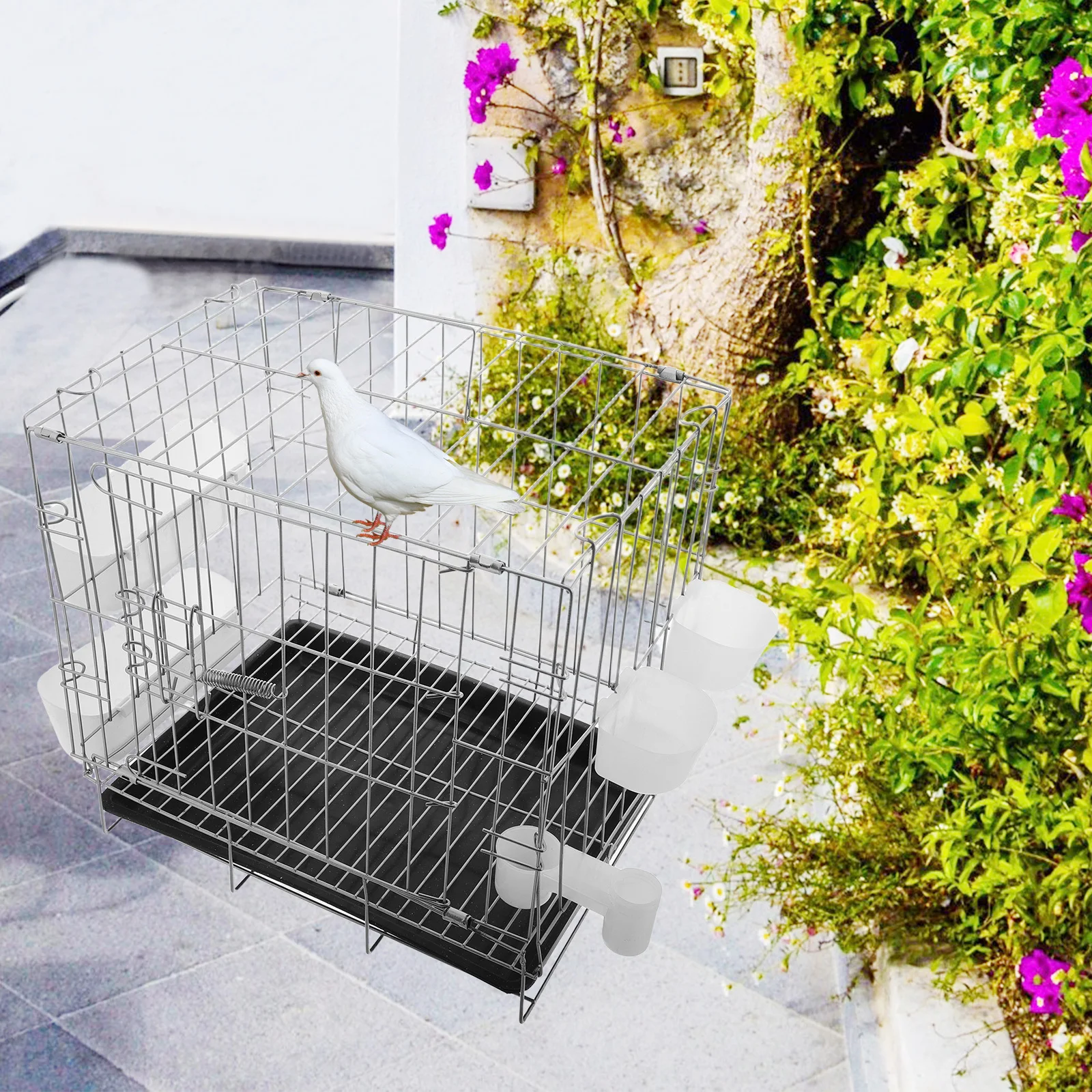 

Folding Pigeon Cage for Breeding Pairing Portable Bird Cage with Feeding Tray Ideal for Homing Pigeons Parrots Canaries Small