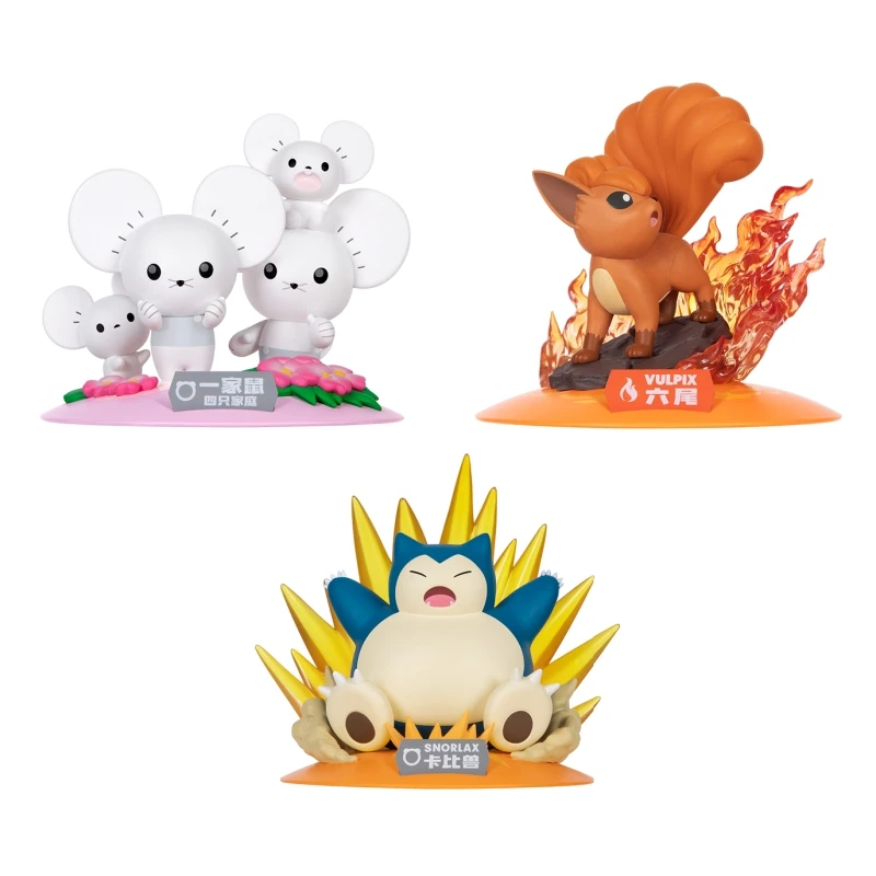 Pokemon Neuer Stil Snorlax Vulpix Maushold Niedliche Actionfiguren für Sammlung und Schreibtischdekoration