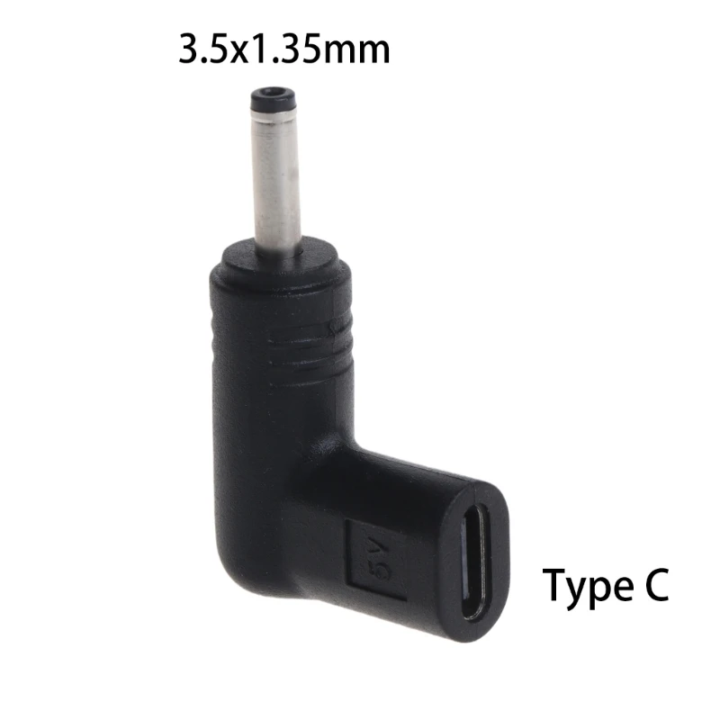 Type-C Female to 3.5mmx1.35mm Male Plug Adapter Right Angled Converter Connector