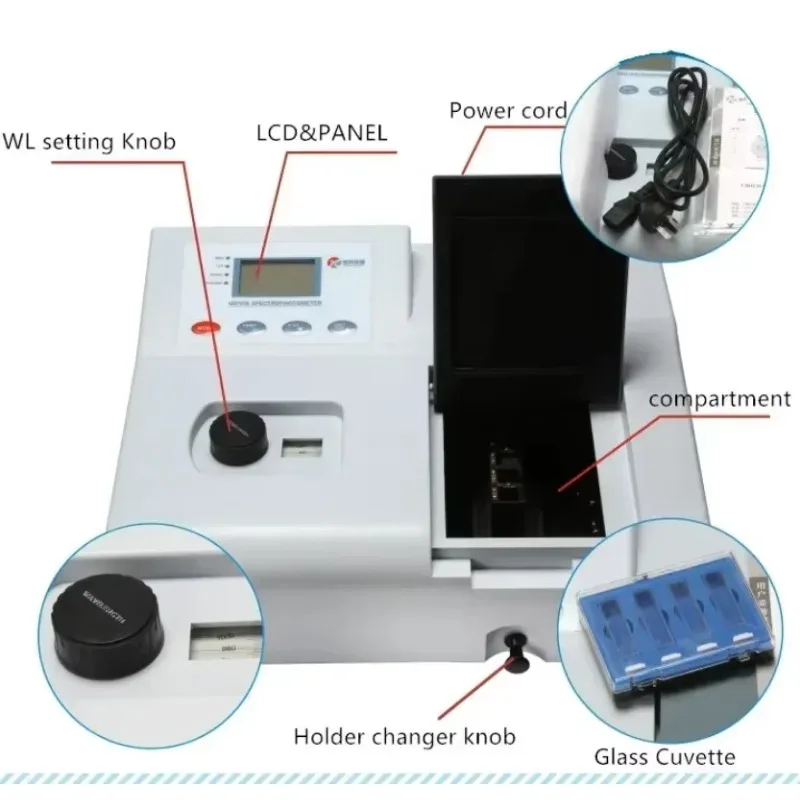 Easy-to-use UV-Vis Spectrophotometer for Basic Transmission Measurement  Spectrophotometer 721N 722N 752N with CE Certificate