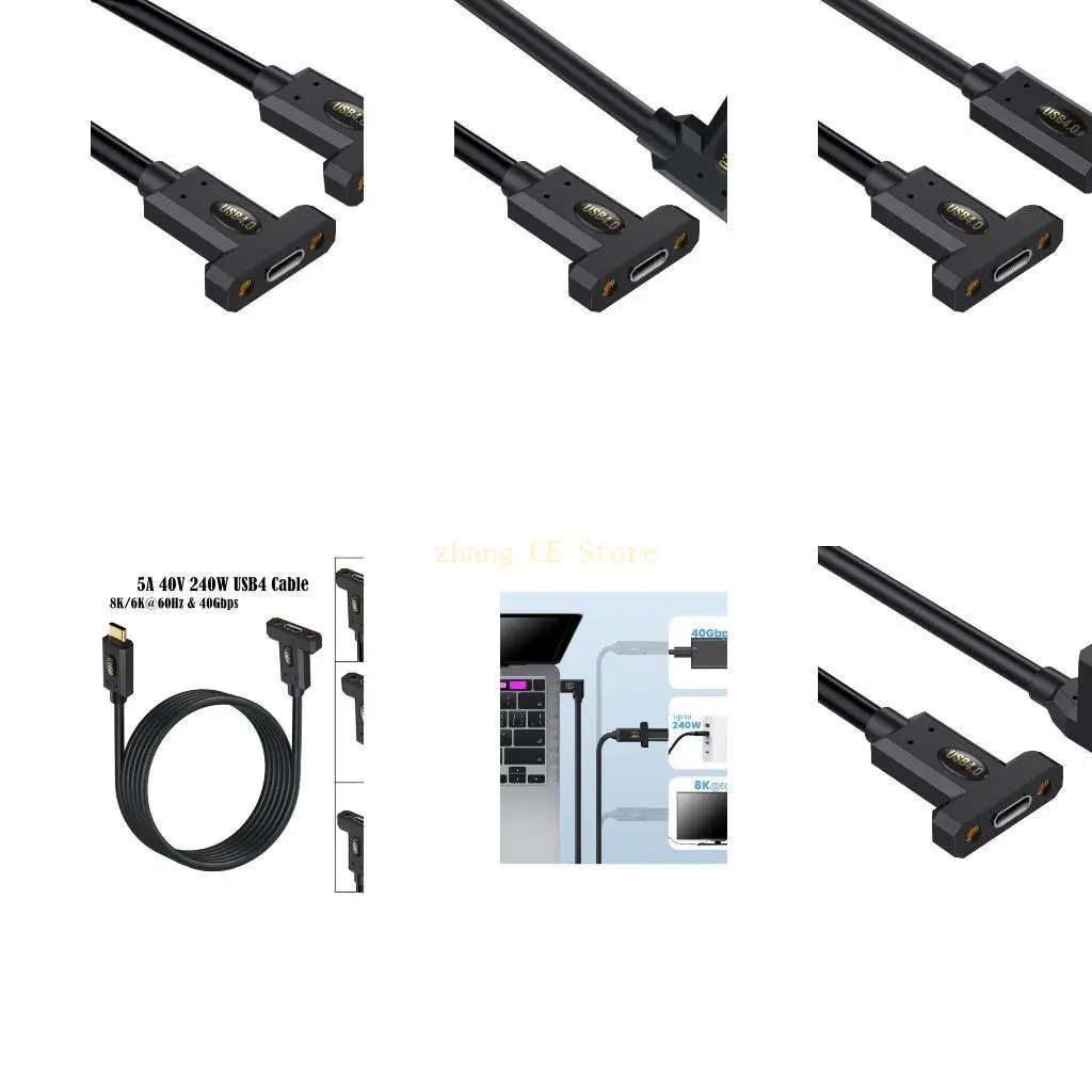 

M5TD 90 Degree USB4 Cable 240W Fast Charging 40Gbps Data Transfer 8K@60Hz Video Display USB C to USB C Cord for Smartphone