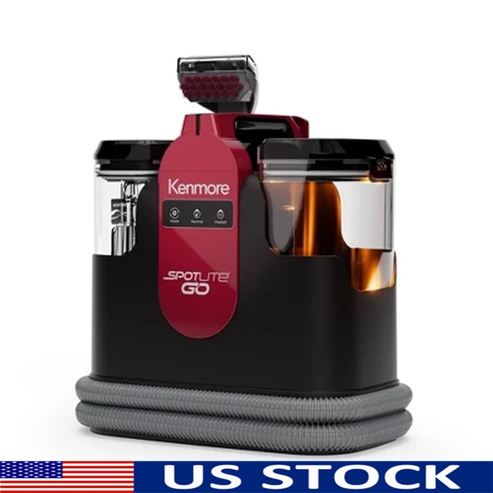 Portable Heated Carpet Cleaner Multi-Surface Bagless Lightweight 1.6L Capacity 15ft Cord Powerful Stain Remover Compact Design