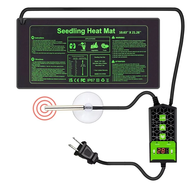 

B45C Reptile Heating Pad 10X20.75 Inch Adjustable Constant Temperature Seedling Heating Pad For Plant Cultivation Pad