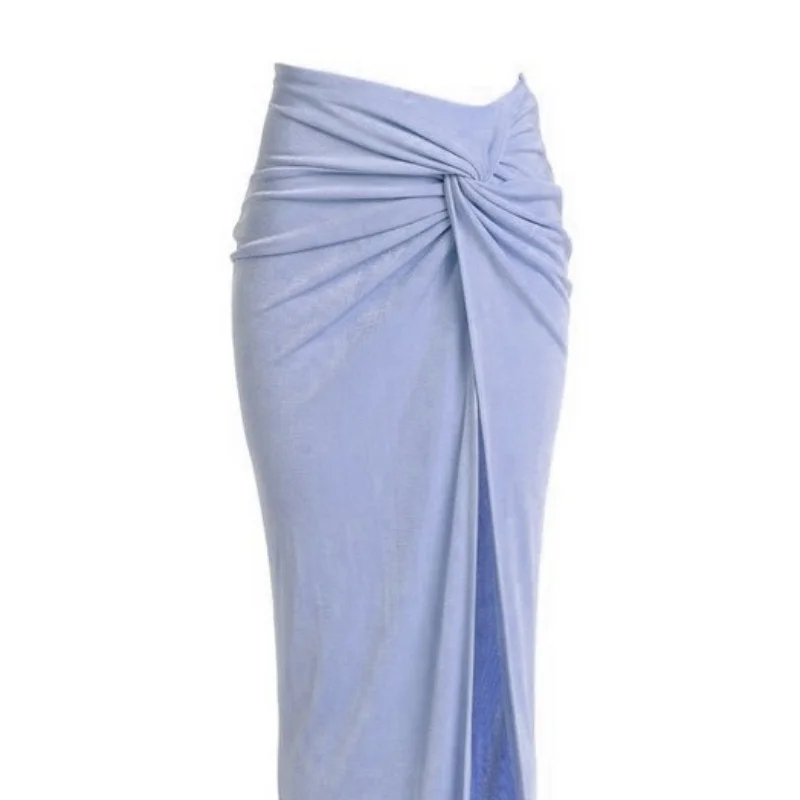 ファッション日焼け止めビキニカバーアップ レディース ラッフルデザイン ハイウエスト サイドスリット ロングスカート 2025 新作 バケーション エレガント シック ビーチウェア