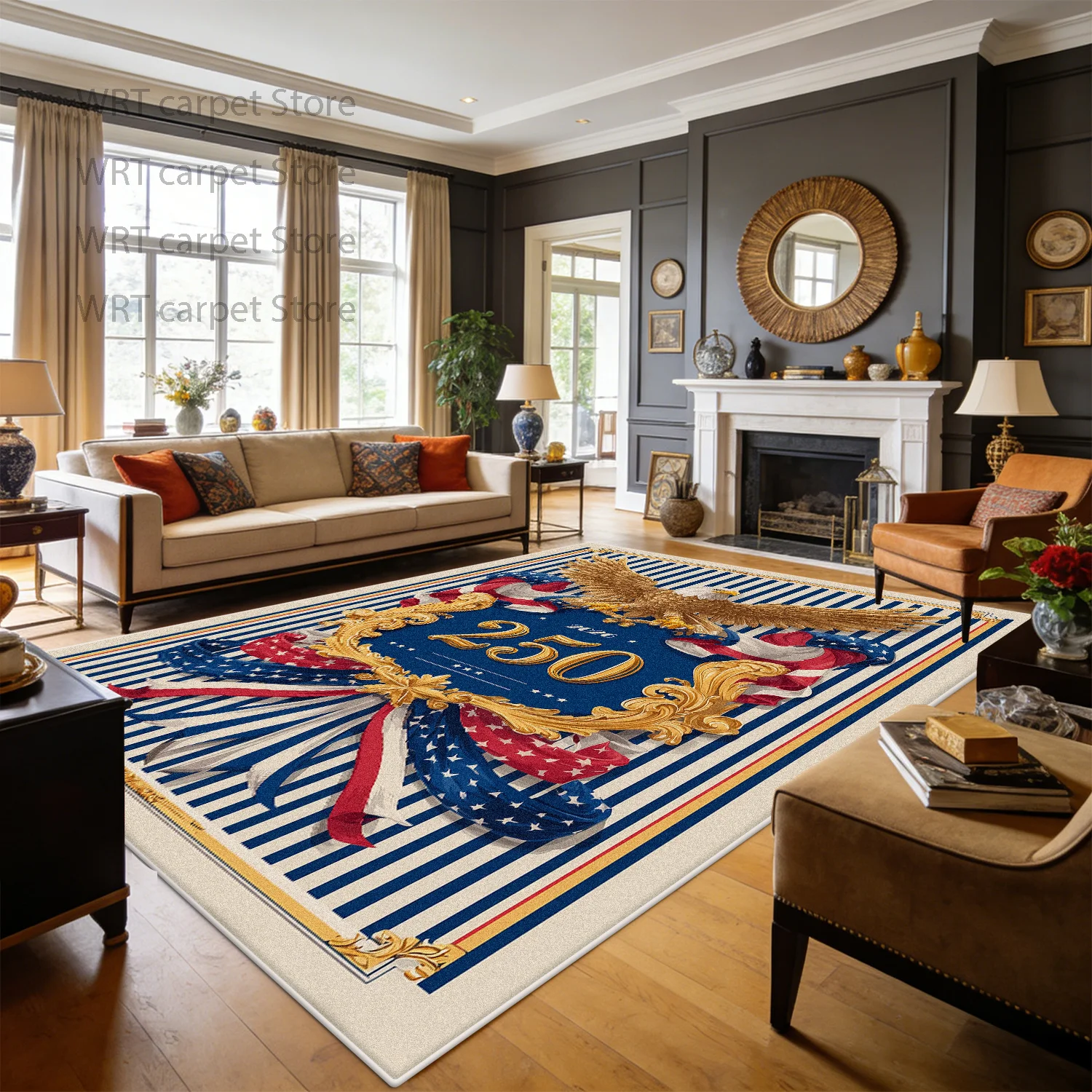 250th American Celebration Large Area Rugs Decoration Home Living Room Sofa Area Carpet Office Lobby Washable Fluffy Floor Mat