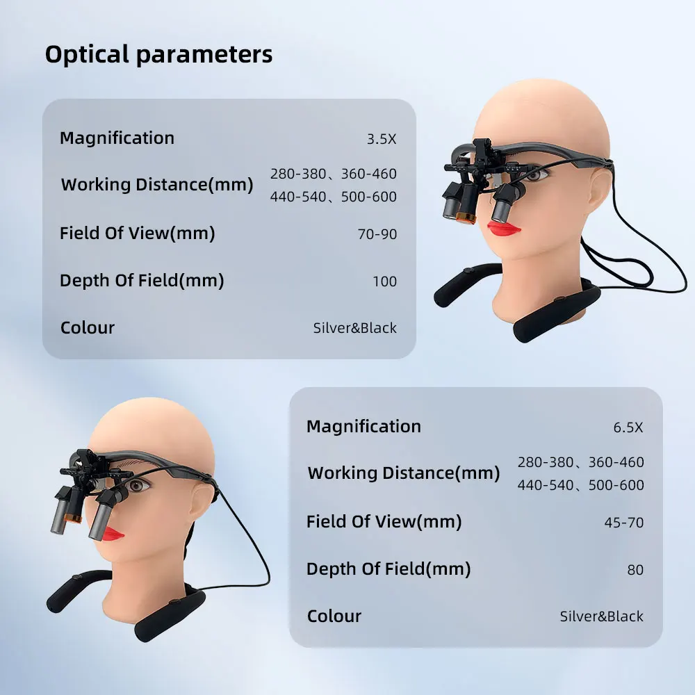 JINGT Precisionsight Black Dental Loupes Headlight Set Wearing Glasses Magnifying The Mirror Oral Glass Surgery Hd Led Equipment