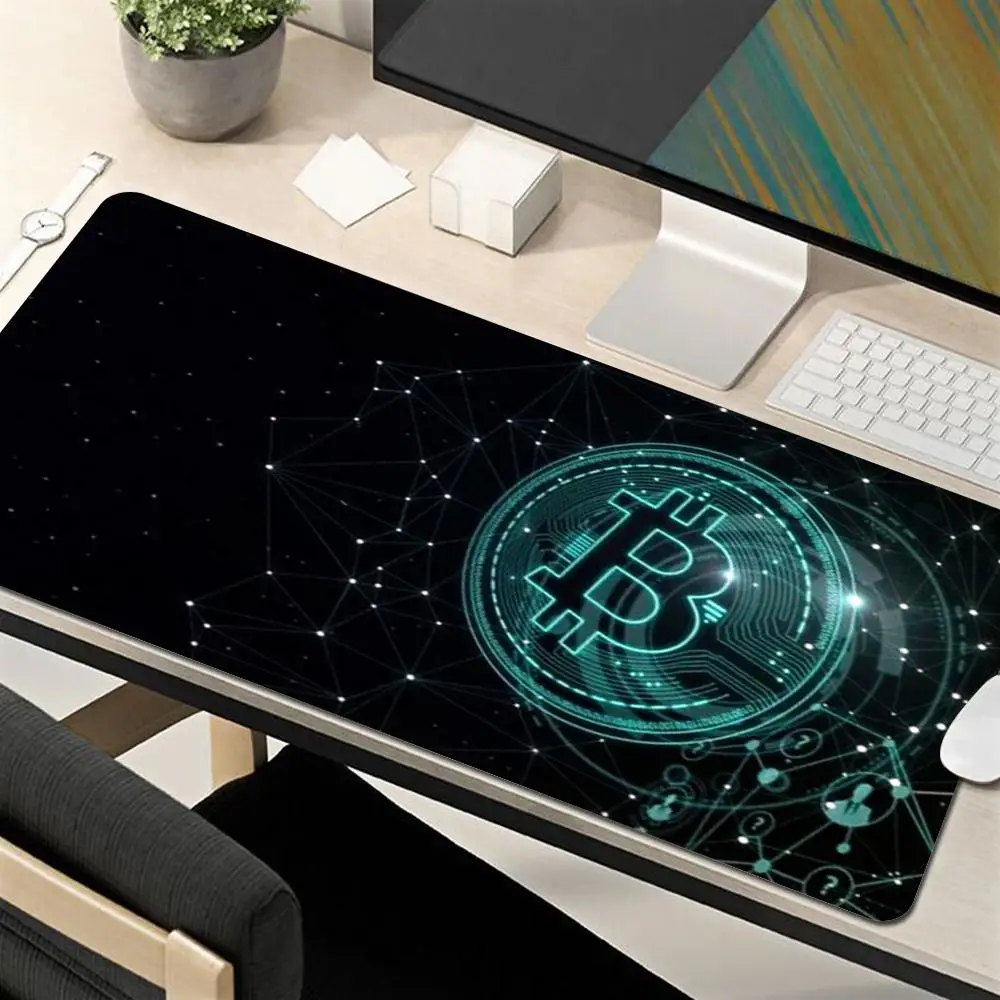 

Bitcoin Gaming Accessories HD Print Mouse Pad Non-Slip Rubber Gamer Mouse Mat Carpet Computer Mousepad Deskmat Tapis De Souris