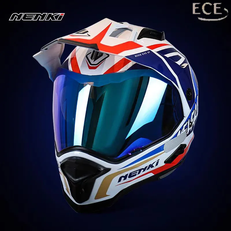 Fiberglass Motorcycle Helmet Full Face Double Len Off-road Helmet ECE Certification Cascos Para Moto Capacete Men Casco Moto