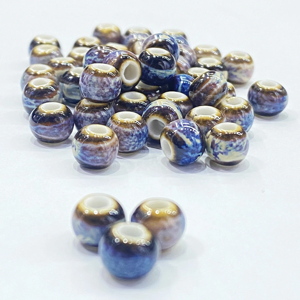 10Pcs 10*9MM Ceramic Cylinder Spacer Loose Beads for Jewelry Bracelet Necklace Accessories DIY