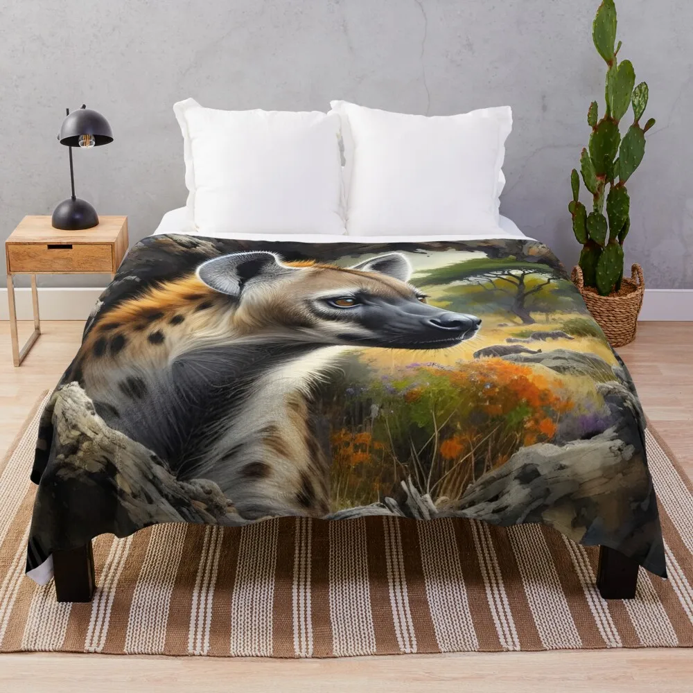 Hyena animal Throw Blanket For Baby sofa bed Blankets