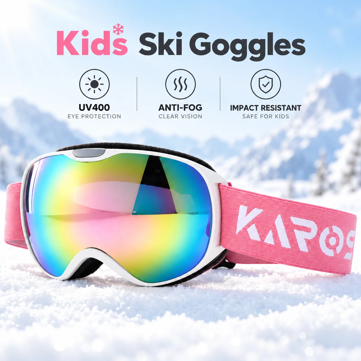 Children Snow Ski Goggles Anti Fog Double Layer UV400 Protection Winter Sports Glasses Snowboarding Snowmobile Outdoor Eyewear