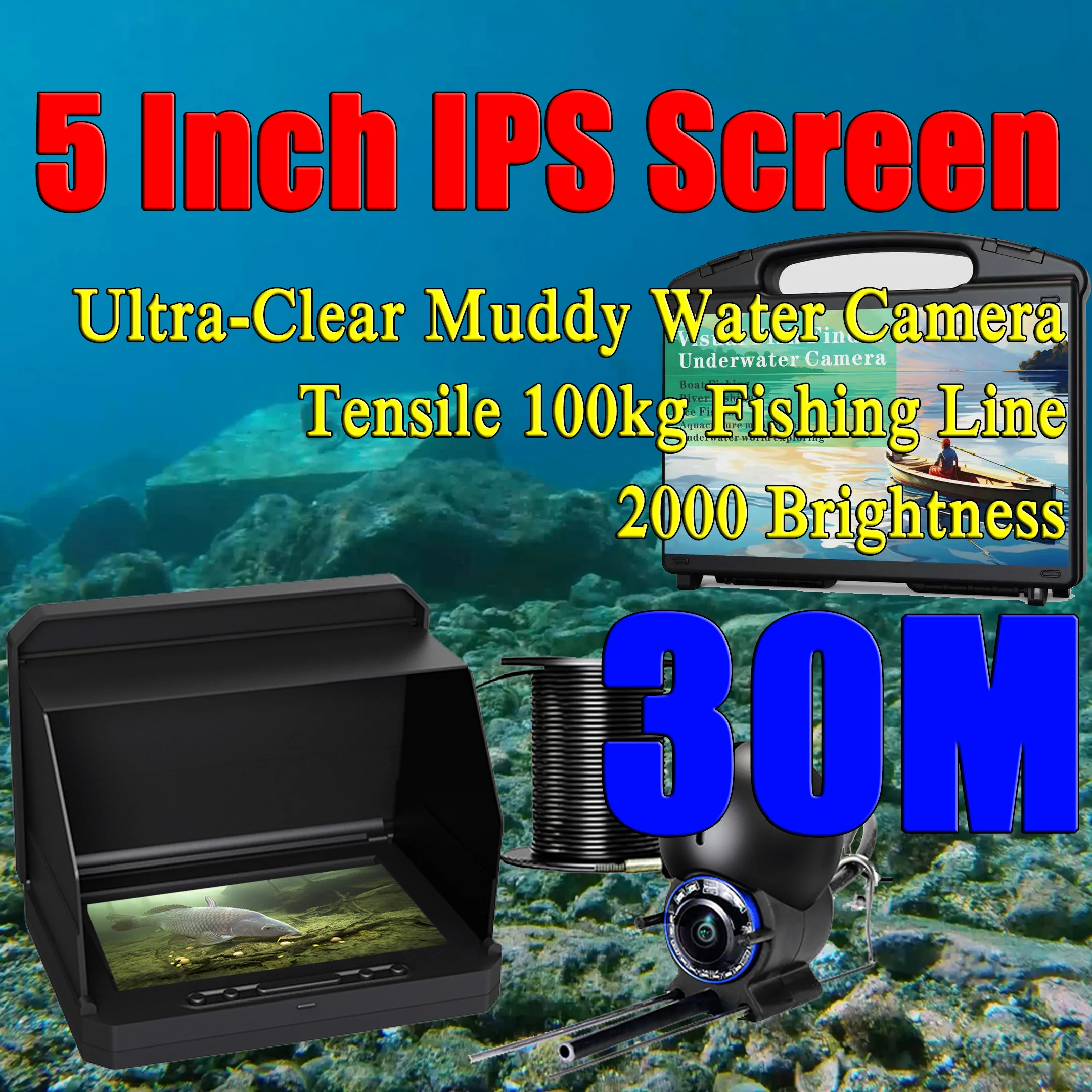 5 inch NEW  ,30m, temperature-sensitive camera,fish finder underwater,fish finder for fishing,visual fish finder ,fishing camera