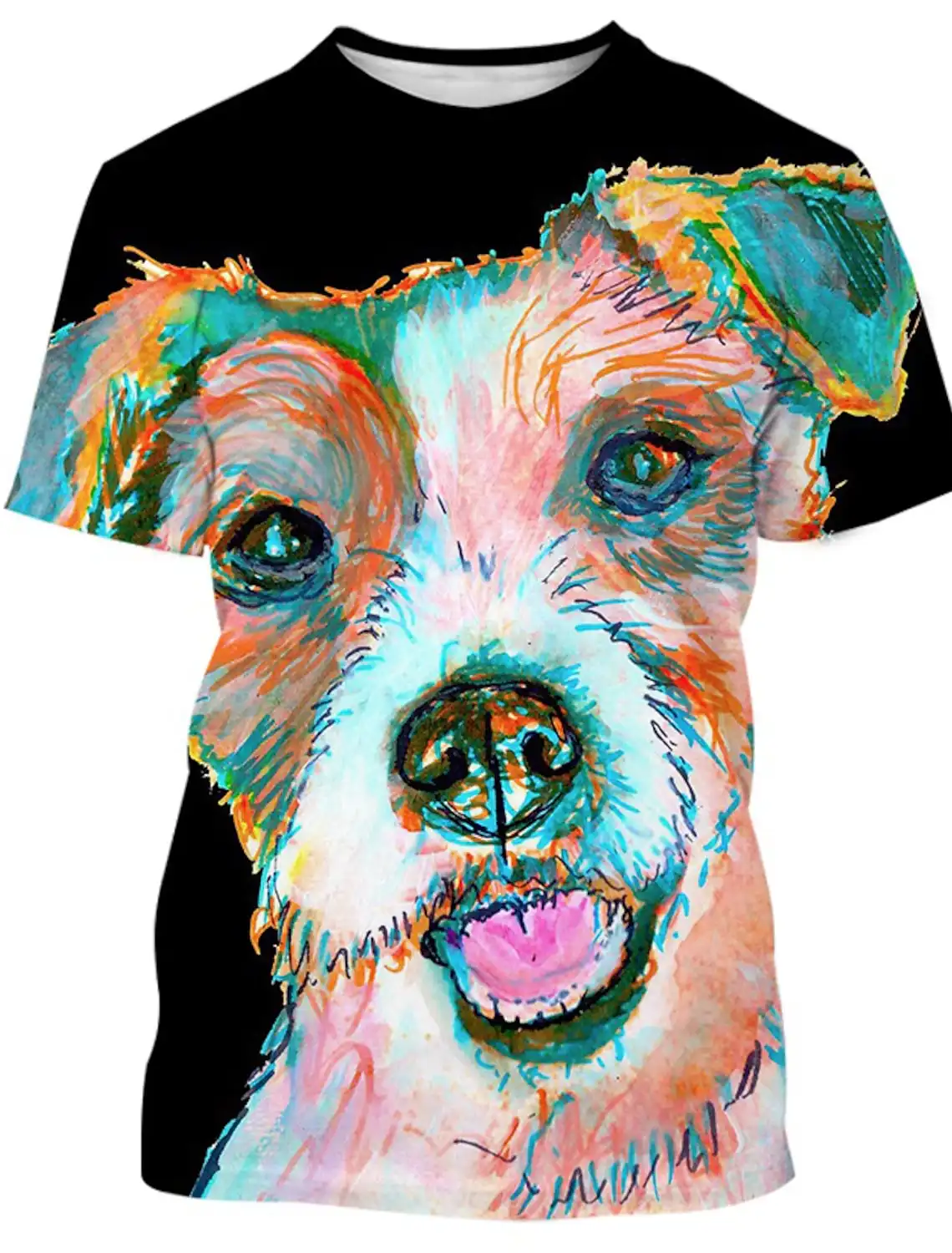 Graphic Tee Men\'s T Shirts With Dog For Men Jack Russell Terrier Tees Graphic Summer Adults\' 3D Print Casual Oversized Tops