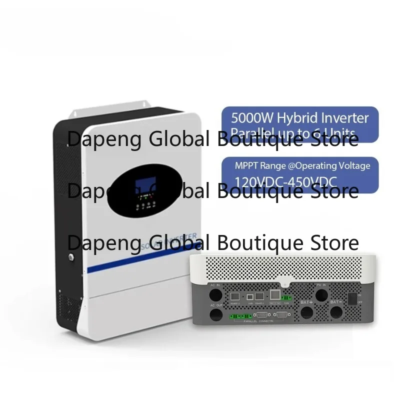 S-mart Hybrid 3KW 5KW MPPT Solar Charr 24V 48V Pure Sine Wave Inverter with 60A Single AC Output Grid Power Inverters