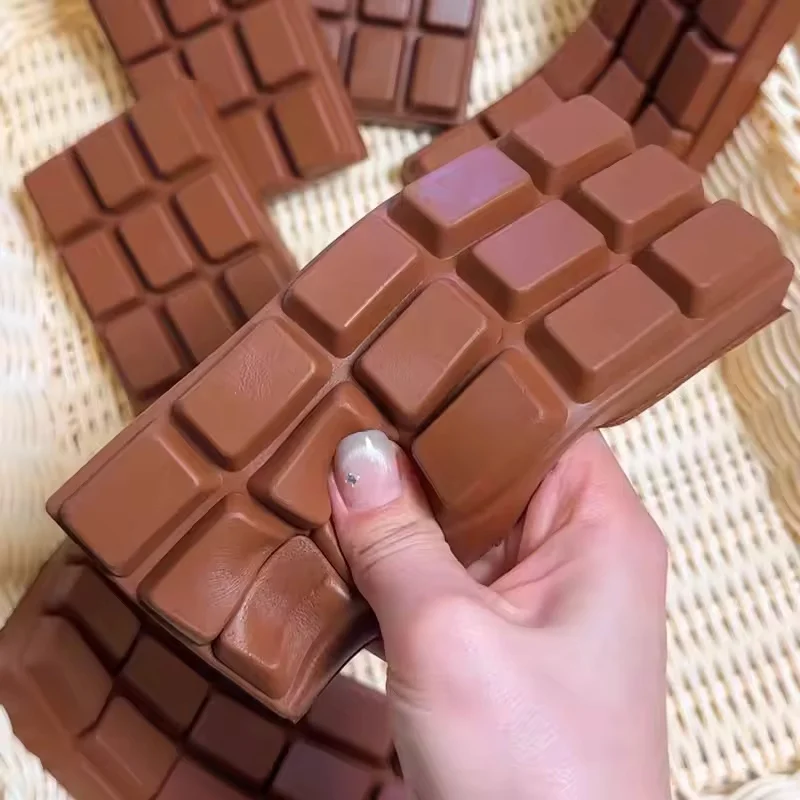 1 unidad de juguete sensorial antiestrés de chocolate de subida lenta para aliviar el estrés, antiansiedad y relajación de manos, ideal como regalo.