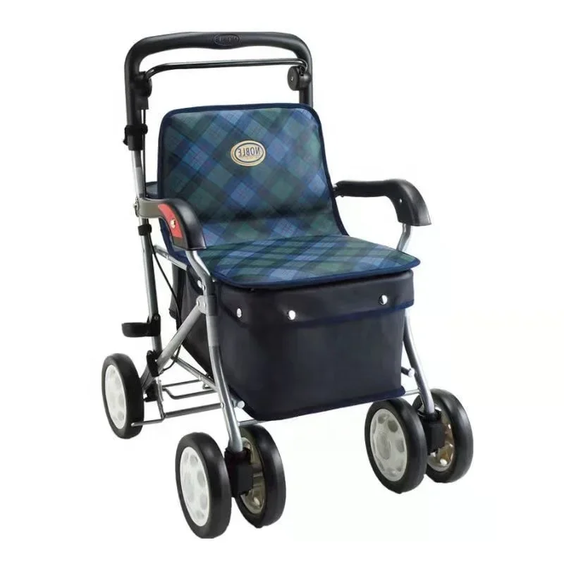 

Rollator Foldable Aluminum Walker Aid With Seat For Elderly Or Disable Aluminum Rehabilitation Therapy Supplies