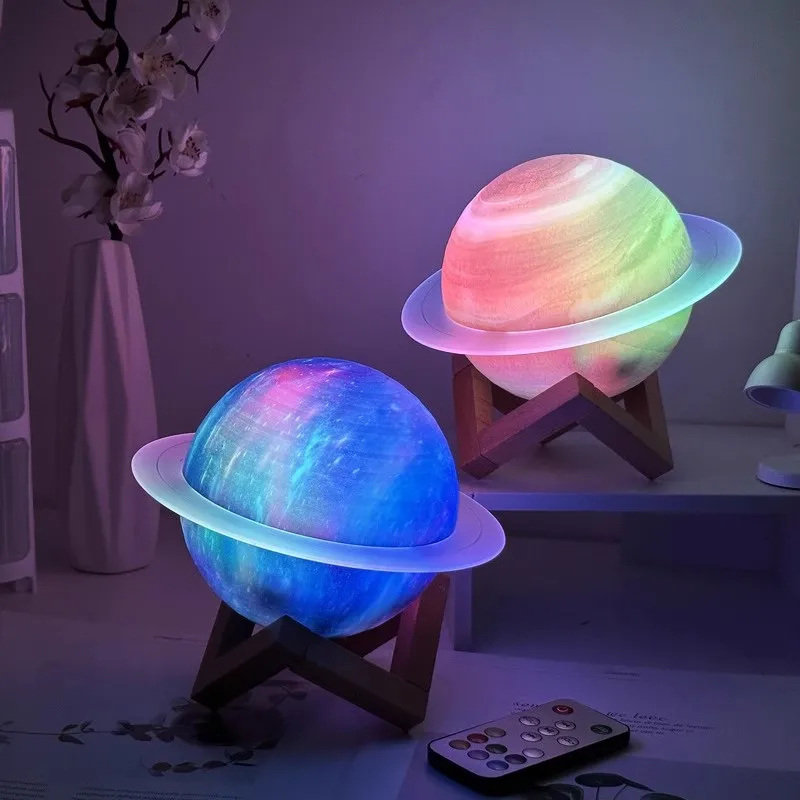 

Saturn Ring Dream Bluetooth Speakers Planet Nightlight Ornaments Atmosphere High Quality for Birthday Gifts for Men and Women