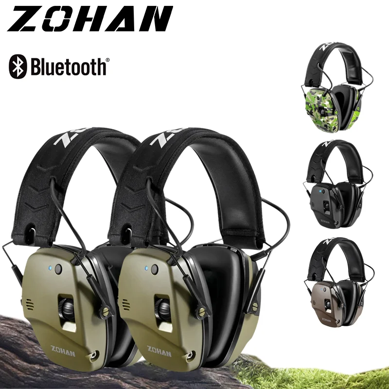 

ZOHAN 3PCS Shooting Bluetooth Electronic Headset Active Noise Canceling Earmuffs Hearing Protection with Sound Amplification