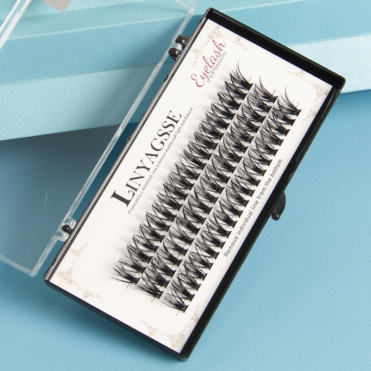 LINYAGSSE 30D 40D 0.07 60 pcs 3 rows Self-Grafting Cluster Lashes Natural Mink Eyelash Individual Extension Lashes Makeup Cilias