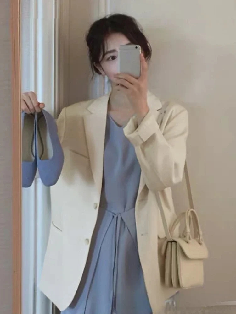 Fashion Blazer for Women Spring Autumn New in Outer Wears Office Lady Jacket Women Khaki Blazer Women Regulai Fit Blazer Femme