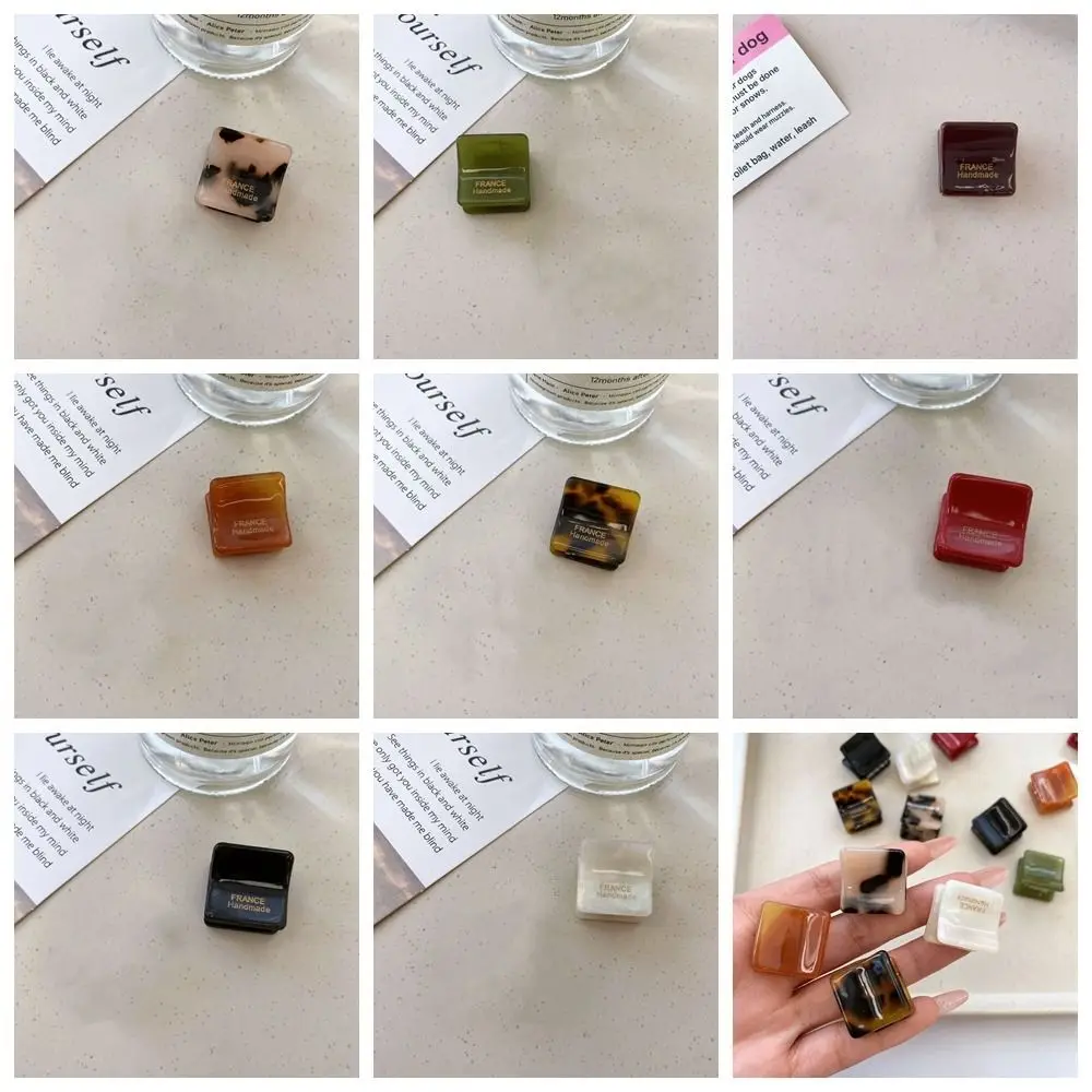 Fashion Acetic Acid Mini Hair Claw Hair Grab Clip Square Acetate Hair Clips High Ponytail Clip Y2K Daily