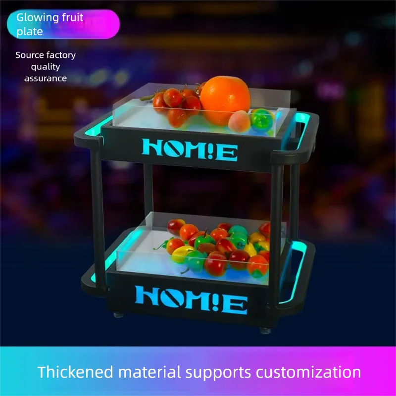 

Креативная светодиодная двухслойная тарелка с фруктами, поднос для закусок в ночном клубе, светящаяся подставка для еды для баров, КТВ, вечеринок