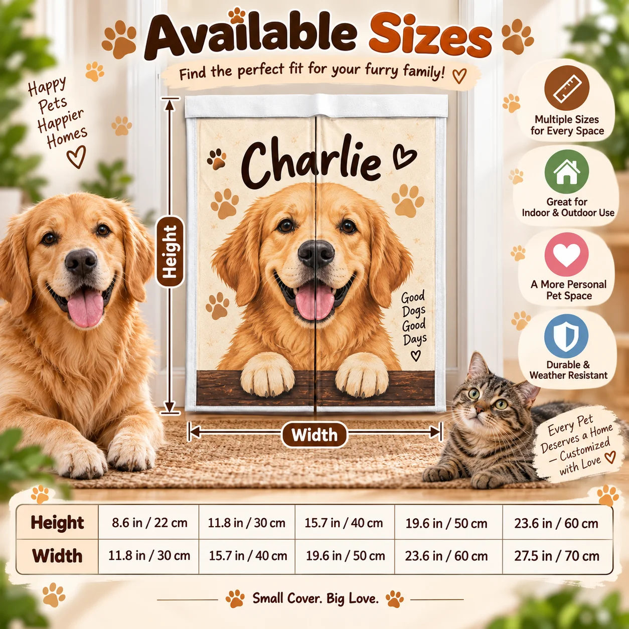 Custom Pet Door Cover Personalized Dog Cat Flap Curtain for Home Kennel Interior Decor Winter Holiday Gift