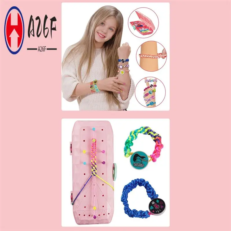 A26F-DIY Kit para hacer cuerdas de pulseras de la Amistad, juguetes de regalo para niñas, pulseras, manualidades, joyería, telar, juguetes con cuentas