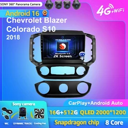 Android 16 Carplay Auto 2K Screen Car Radio Multimedia Player For Chevrolet Blazer Colorado S10 2018 Autoradio Stereo Head Unit