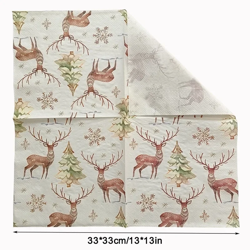 20pcs/Pac 2-Ply Printed Napkins Colorful Christmas Series Square Napkins Party Disposable Paper Placemats Butterfly Bart Paper