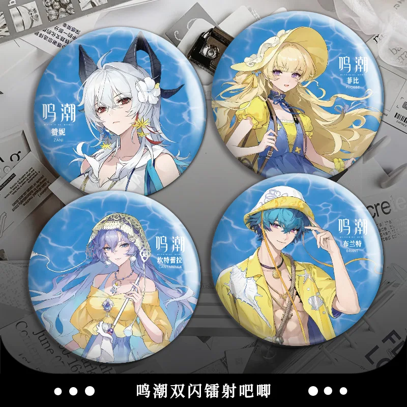 58mm Anime Wuthering Waves Cartethyia Zain Cosplay KOSTÜM Abzeichen Pin SPTE Weißblech Brosche ﻿   Requisite Gilf