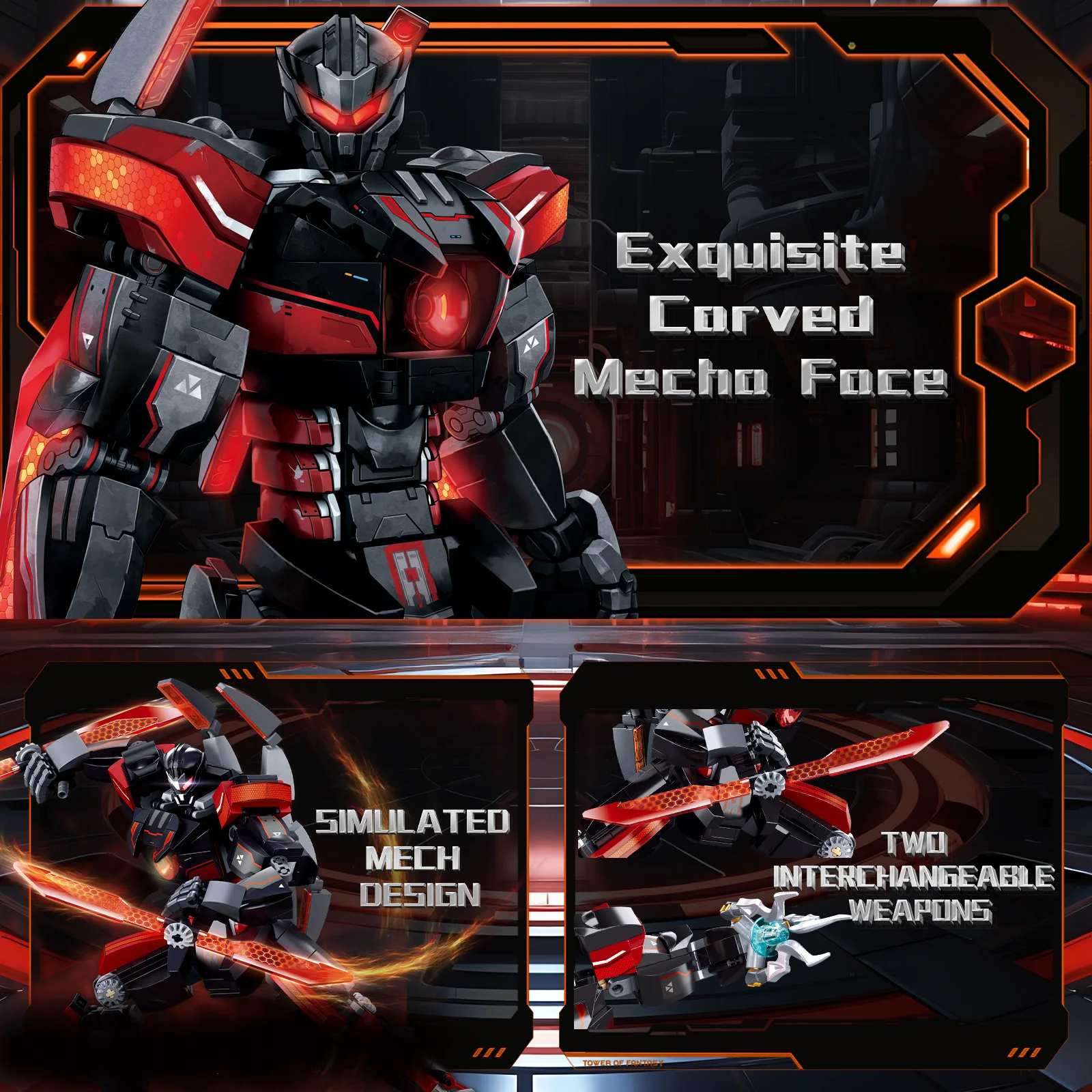 585PCS Dark Wanderer Mecha Bausteine Roboter Modell Figuren Gelenke Bewegliche Montage Spielzeug Desktop Ornamente Kinder Urlaub Geschenke