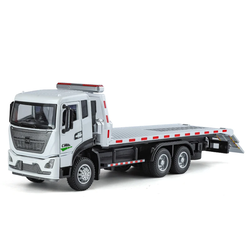 1/32 Anhänger Abschleppplattform LKW Spielzeugauto Modell Druckgussfahrzeug Miniatur Zurückziehen Sound & Licht Pädagogische Sammlung Geschenk Kind